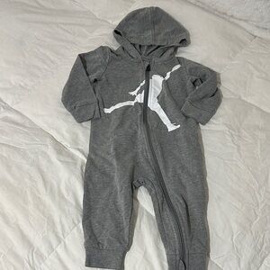 Gray Hooded Kids One Piece